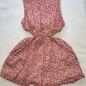 American Eagle Outfitters Red Floral Romper